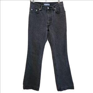 WOMEN'S LOTUS HIGHRISE STRAIGHT LEG WASHED BLACK BUTTON FLY JEANS